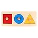 Tomaibaby Puzzle con forma de niño de madera de 1 pieza Puzzle con pomo de madera Montessori mesa de peldaños forma geométrica, juguete educativo para niños
