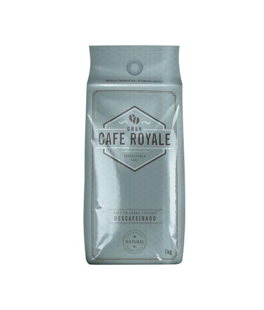 Gran Café Royale Café en Grains Décaféiné, Naturel, 1 Kg par Sachet, Lot de 3 (Total 3 Kg)