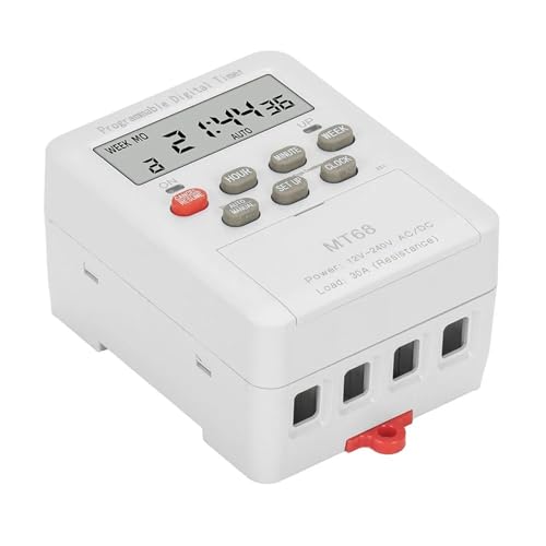 Temporizador Digital MT68 30A para carril Din con batería programable de 100-240VAC 3