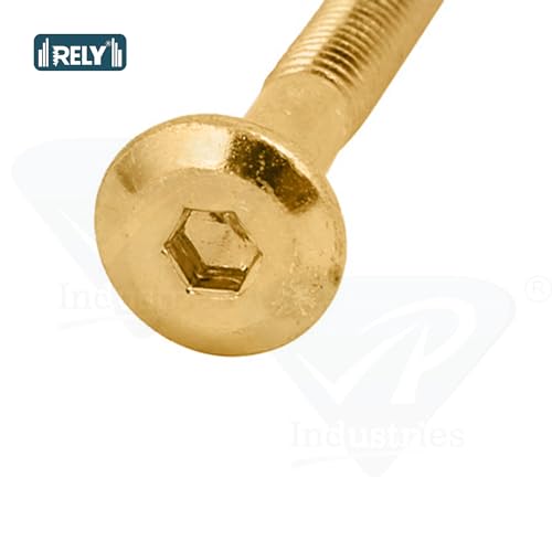 Image of Rely⇒VP INDUSTRIES (Combo Set -10 Pcs) M8x20 mm Allen JCB Screw with M8x15 mm Interface Thread Wood Insert D-Nut With Allen Key 1 Pc | Fastener for Joining Wood Boards,Cupboards, Chairs & Beds