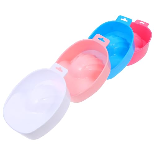 Cabilock Juego de 4 Cuencos para Manicura Polipropileno Resistente Diseño Cuadrado Recipientes para Remojar y Quitar Esmalte Utensilios de Spa para Cuidado de Manos Salones y