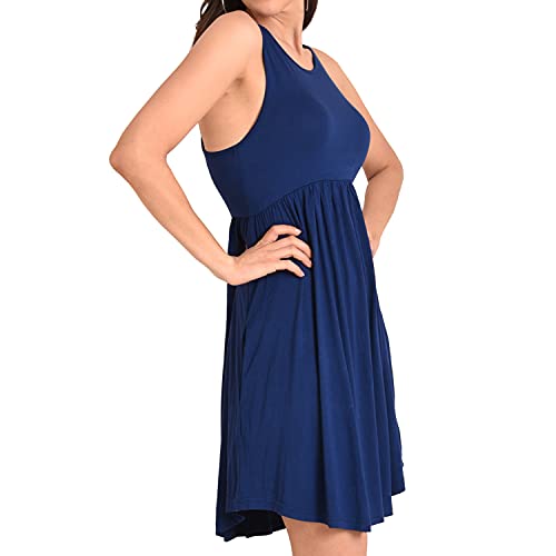 Image of Miss Lavish London Sleeveless Dresses for Women -Casual Summer Dresses with Pockets, Women's Fashion Midi Dress