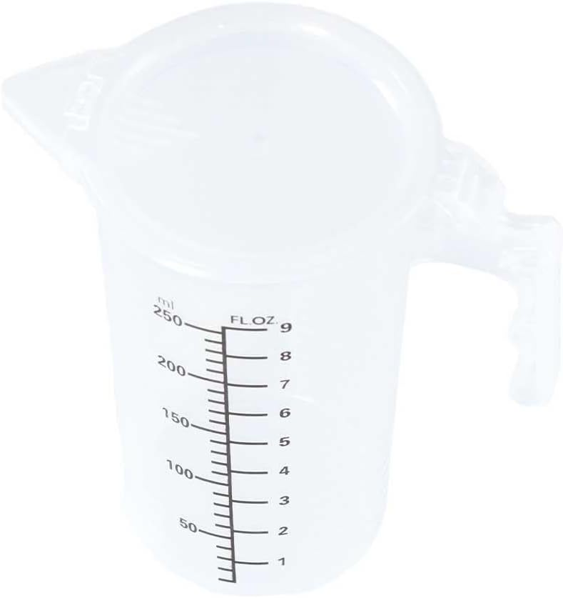 Multipurpose Plastic Measuring Cup with Lid, Transparent Transparent Container, Kitchen Baking Accessories(250ML)
