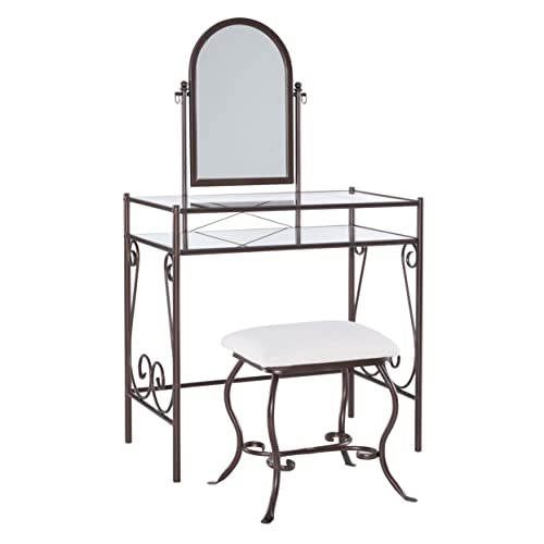 Linon Clarisse Metal Vanity Set (58950MTL-01-KD-U)