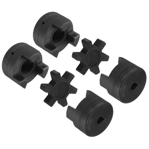 uxcell 2 Pcs 3/4" to 3/8" L075 Flexible 3-Piece L-Jaw Coupling Coupler Set & Buna-N NBR Rubber Spider for Log Splitter Hybrid Equipment