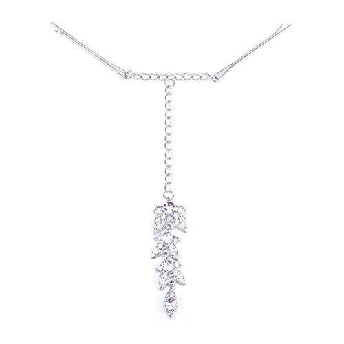 Preisvergleich Produktbild Fliyeong Schlanke minimalistische Diamant Haarschmuck Kristall Edelsteine Silberblatt Haarnadel Haarband