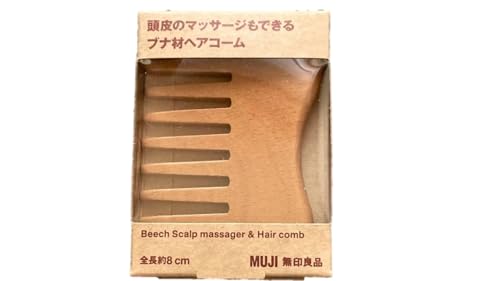 M U J I 頭皮マッサージもできるブナ材ヘアコーム | 静電気防止 | 天然素材 髪に優しい | スカルプケア・ツヤ出し