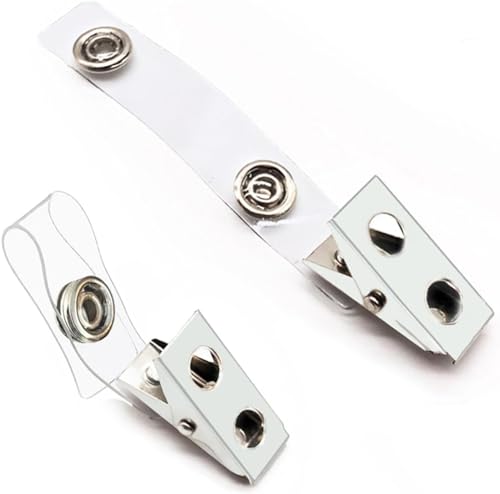 CKB Ltd® Pack Of 50 Professional Clip On Clear Plastic ID NAME BADGES With Crocodile CLIP And Safety PIN - INCLUDES BLANK CARD INSERTS 9 X 6cm CREDIT CARD PVC WALLET Visitors - View #2