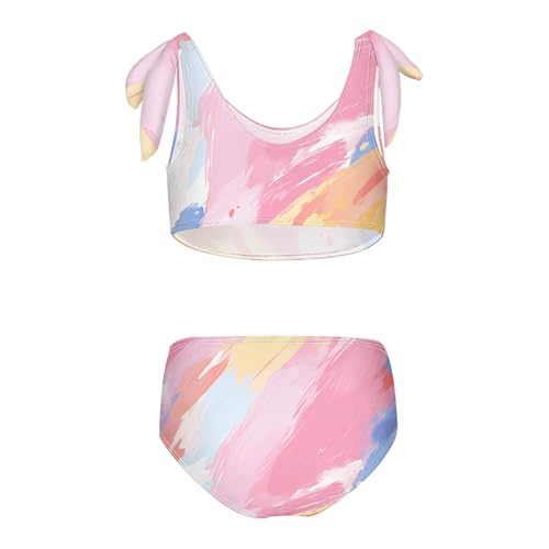 KLL Watercolor Girls' Two Pieces Bikini Sets Quick-Dry Bathing Suit Swimwear Cute Shoulder Strap2