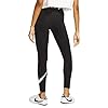 Nike Women's Nike Sportswear High-waisted Club Swoosh Leggings, Black/(White), Small