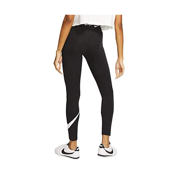 Nike Women's Nike Sportswear High-waisted Club Swoosh Leggings, Black/(White), Small