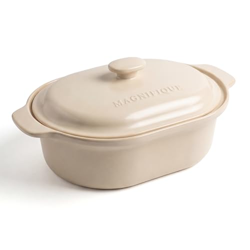 Image of MAGNIFIQUE 6 Quart Programmable Casserole Slow Cooker, 8-in-1 Multi Cooker with Removable Non-Toxic Stoneware Crock, Claypot Slow Cooker, Rice-cooking, Nonstick, Oven Safe Pot to 450F, Oatmeal