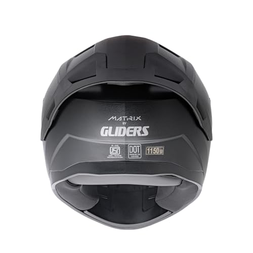Image of Gliders Matrix DV Natural Full Face Helmet with Spoiler with Inner Drop-Down Sunshield and Outer Clear Visor