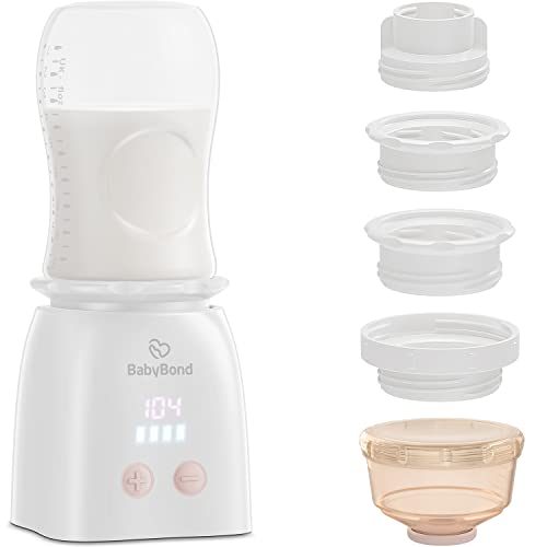 Image of Baby Bottle Warmer BabyBond Portable Bottle Warmer with 4 Adapters Rechargeable Travel Bottle Warmer Cordless for Baby Milk Breastmilk with Precise Temperature Control and Automatic Shut-Off