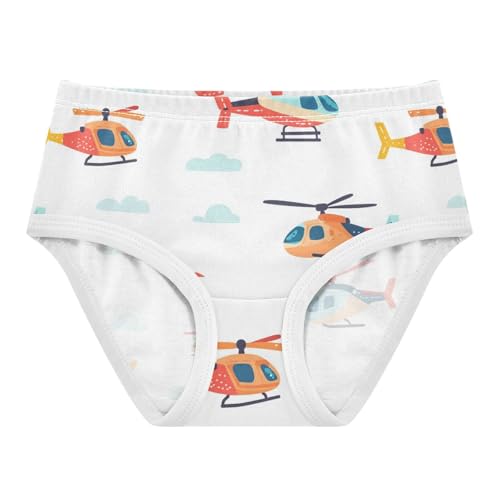 Wusikd Colorful Helicopters Girls' Underwear Cotton Cute Girls Briefs Soft Toddler Underwear 2T