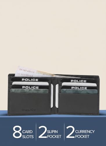 Image of Police Ricco Men's Slim Wallet | Genuine Stone Leather | Compact & Stylish Everyday Wallet