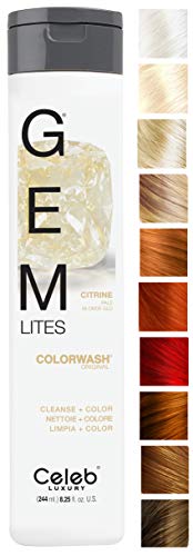Celeb Luxury Gem Lites Colorwash: Citrine Pale Blonde Glo, Color Depositing Shampoo, 10