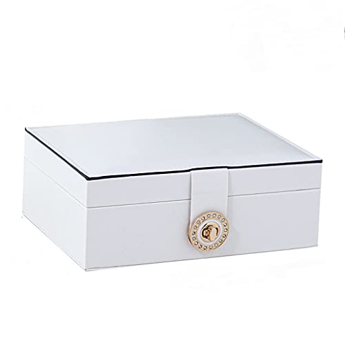 Grande boîte à bijoux à deux couches présentoir verrouillable avec vérins