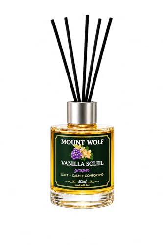 Image of Grapefruit Reed Diffuser with 5 Rich Black Reed Sticks | 50ML Premium Diffuser | Tangy Citrus & Sweet Grapefruit Scent for Bedroom, Living Room, Office & Gifting.
