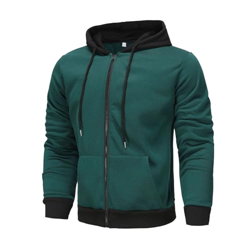 Mens Zip Up Color Block Hoodie Casual Stylish Durable Top Raglan Sleeves Hoodies Zipper Sweatshirt4