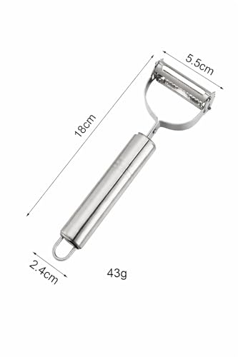 Image of RENRANRING 2-in-1 Stainless Steel Peeler for Kitchen | Vegetable & Fruit Peeler, Julienne Peeler and Sharp | Multifunctional, Rust-Free, Handles with Screw Thread (2 in 1 Silver)