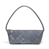 Bolso de hombro universal para mujer, con estampado de diamantes y correa ajustable, para banquetes, bandolera de un solo hombro, gris, 25 x 8 x 12 cm