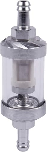 Universal Chrom Glas Kraftstoff Benzin Dieselmotor Inline Filter 5/16'8mm Silber