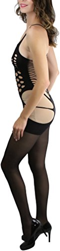 Image of ToBeInStyle Women's Bodystocking Bustier Garter Lingerie Suspender Thigh High Stockings