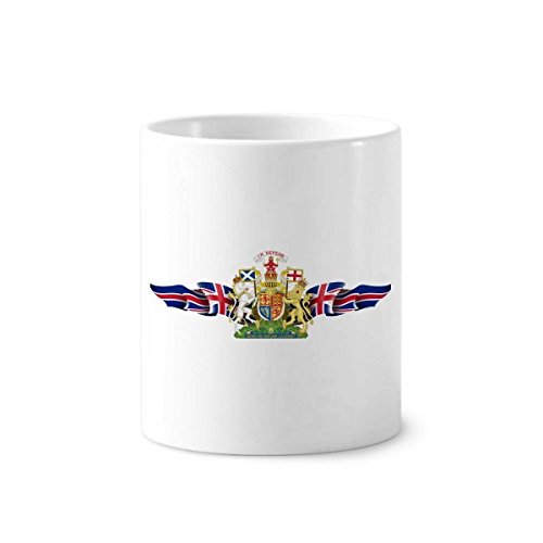 Porte-céramique brosse à dents UK : tasse blanche de 9.6cm et pot à stylo symbole pays