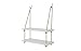 Manhattan Comfort Uptown Collection Contemporary Reclaimed Wooden Pine Two Swing Shelves With Rope String, White/Yellow Rope