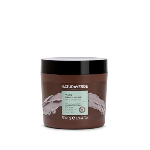 NATURAVERDE | Fango Anticellulite con Argilla Minerale ed Estratto di Caffè Upcycling, Drena Liquidi in Eccesso, Riattiva la Microcircolazione, 500g