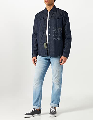 G-STAR RAW Men's Bomber Collar Overshirt, Blu