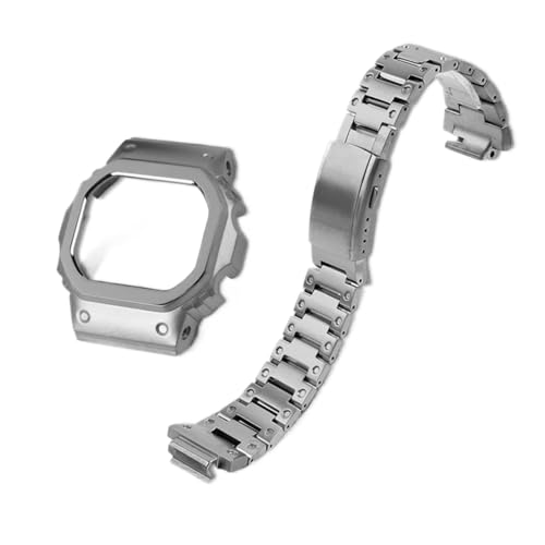 Boîtier Titane DW5600 pour Homme - Style Sport Chic du Bureau aux Sorties Outdoor en Métal Silver