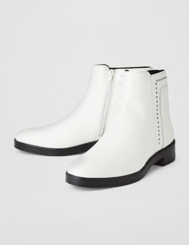 Image of ELLE Women Studded Low Block Heel Ankle Boots with Side Zipper