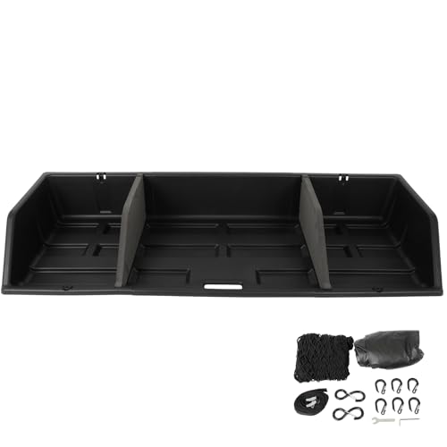AINTIER 48\" Truck Bed Cargo Box Organizer Pickup Truck Bed Storage Box with Removable Divider and Mesh Cover Slides onto Tailgate for Easy Access to Load and Unload