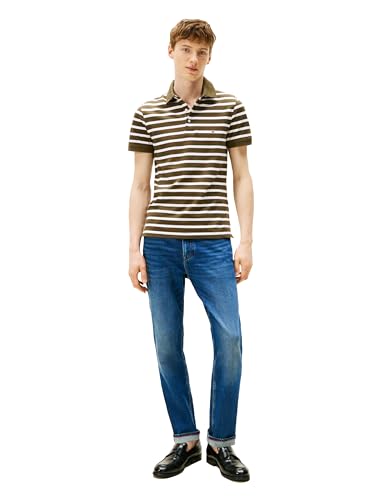 Image of Tommy Hilfiger Men's Short Sleeve Polo Shirts in Slim Fit with Stretch and Organic Pique Cotton