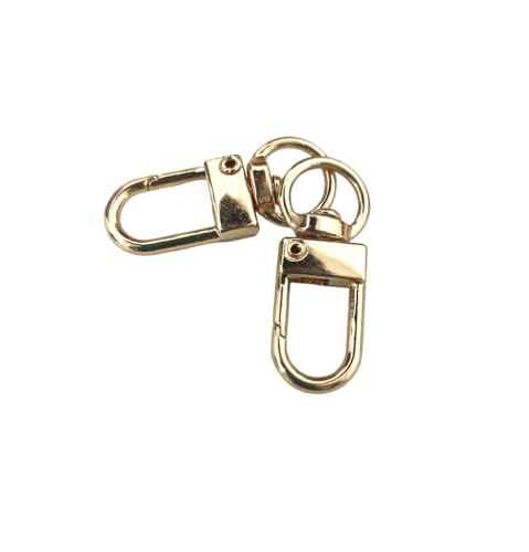 Image of Tia Strap Buckles Metal Clasps Lobster for Handbag, Spring Ring, Purse Dog Hook, Key Chain Swivel Trigger Snap Hook DIY and Purse Making Accessories (Golden Push Gate Hook Swivel-Premium-33x10mm, 6)