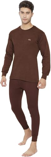 Image of Lux Cottswool Men's Cotton Thermal Set | Top & Bottom Body Warmer | V-Neck Winterwear | Full Sleeves & Snug Fit with Stay Warm Technology | Skin Friendly with Superior Heat Retention