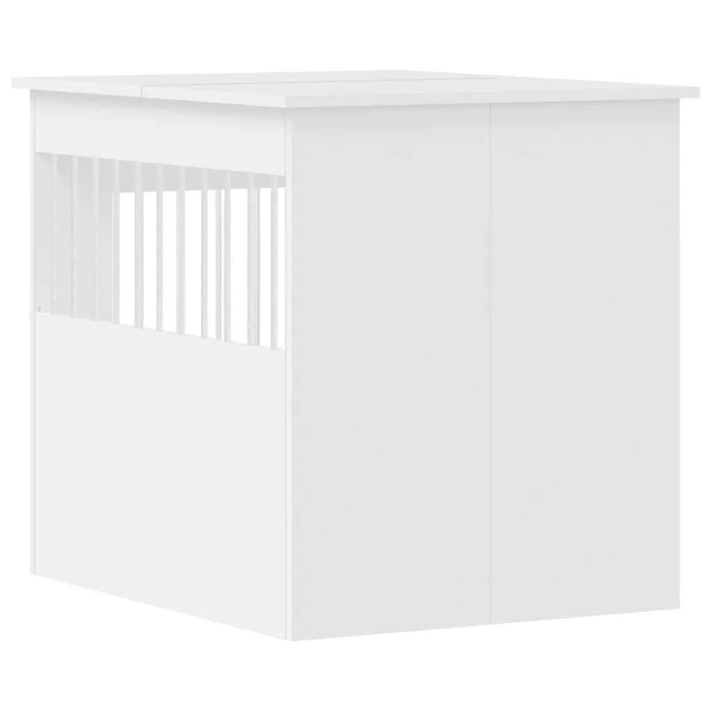 Refined Jaula para Perros Madera de ingeniería Blanco 64,5x80x71 cm