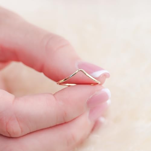 Lotus Stone Jewelry Stacking Chevron Ring thumb #1