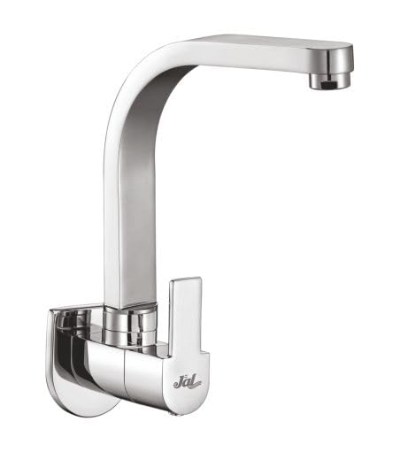JAL Dras Bib Tap Swivel with Goose Neck Swivel Spout 15mm Faucet | Bathroom Taps | Durable & Reliable Premium Material | Stainless Steel Faucet with Chrome Finish | Anti Rust 77374G