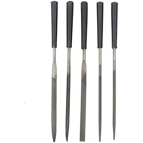 Unxuey 5Pcs Set 3x140mm Needle Files Set DIY Wood Rasp Files Grinding Hand File Tools for Jewelry Metal Glass Wood Carving Cover