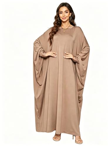 Image of Boedaty Women Soft Muslim Prayer Dress Abaya Islamic Ramadan Full of Elasticity Garment Dubai Robe