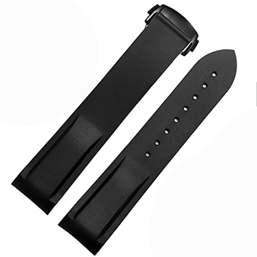 Bracelet montre caoutchouc pour Omega Seamaster 300 et Speedmaster 20mm boucle noire