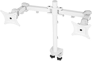 MDM12DA Dual Monitor Arm Stand w/ Desk Mount Clamp & Grommet, Heavy-duty for 19"-30" LCD/LED up to 10Kg in white