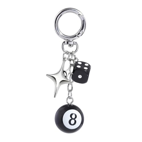 Image of 8 Ball Dice Charm Keychain - Cute Bag Purse Handbag Accessories - Y2K Aesthetic Key Chain for Women Men