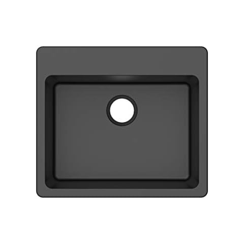 Winpro New Black Granite Quartz 25" x 22" x 9-1/2" Single Bowl Dual Mount Sink Cover