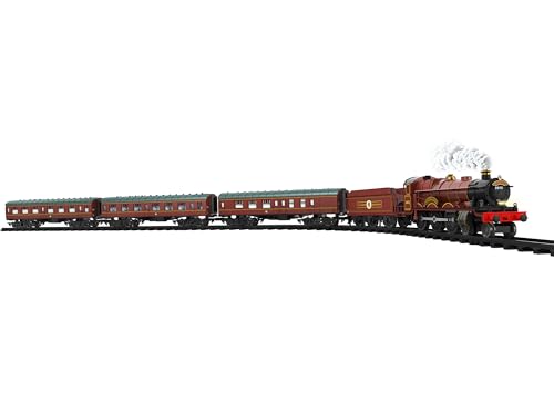 Lionel Hogwarts Express Battery O Gauge Toy Train Set with Remote Locomotive Train Cars & Track with Authentic Train Sounds Lights & Water Vapor Smoke Effects for Kids 4+