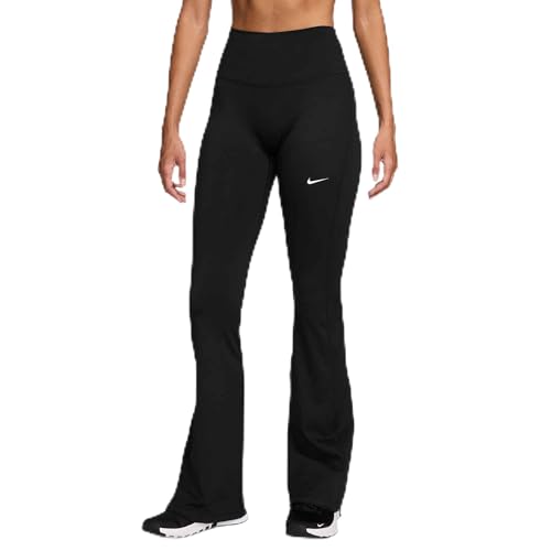 Nike Womens One High-Waisted Flared Leggings Black/White X-Small