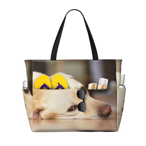 Sac à bandoulière Labrador jaune exprimez votre passion avec ce grand sac de plage